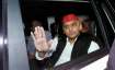 SP president Akhilesh Yadav leaves after attending a