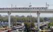 New Delhi: A Metro train moves across the new Majlis Park