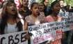Students protest against CBSE paper leak.