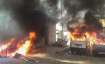 Meerut: Vehicles set on fire by a group of protesters